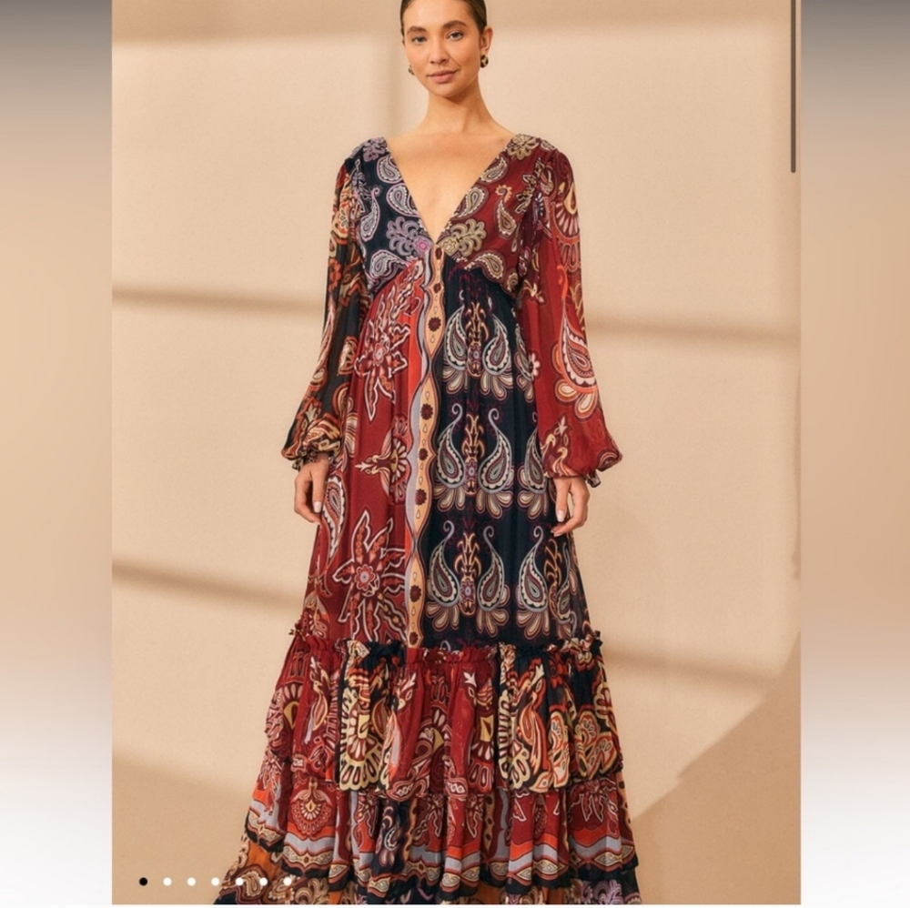 Farm rio SWEET MERMAIDS‎ V NECKLINE MAXI DRESS - Picture 14 of 16